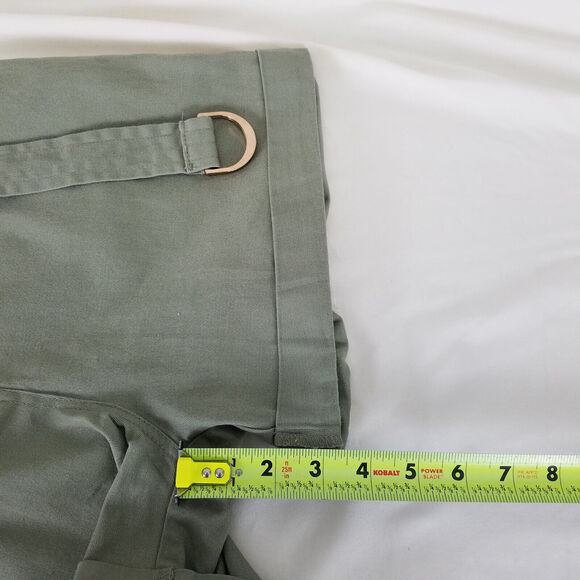 Blu Pepper Shorts Womens Large Green High Rise Mom Belted Cuffed Hem - Picture 6 of 14